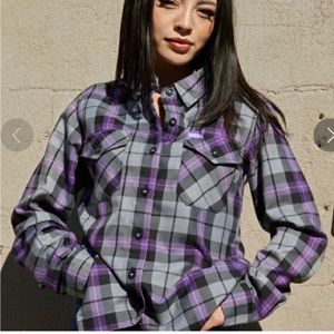 Dixxon sold out amethyst flannel womens punk goth biker